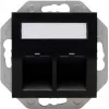 HEINRICH KOPP HK07 Keystone sienas panelis ar vāciņu, IP44, 2 portu, melns 953850004