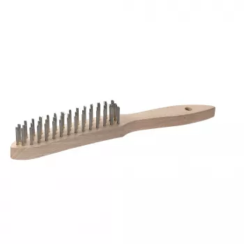 kwb 919930 rokas stiepļu suka, 3 rindu tērauda stieple, gofrēti sari, plastmasas rokturis, 255 mm