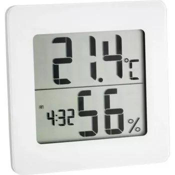 TFA DOSTMANN 30.5033.02 Digitālais termohigrometrs ar LCD, maks./min. atmiņu, komforta zonas indikatoru, magnētisko/statīva stiprinājumu, balts