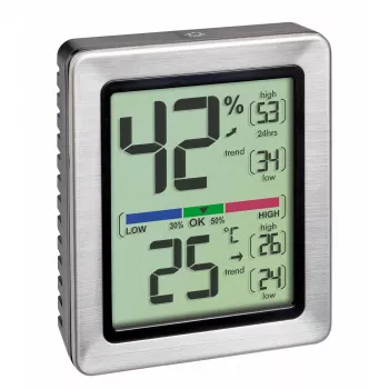 TFA Dostmann EXACTO digitālais termohigrometrs sudraba 30.5047.54.K