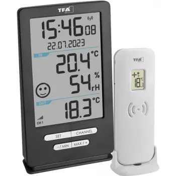TFA Dostmann XENA HOME bezvadu digitālais termometrs antracīta 30.3074.10