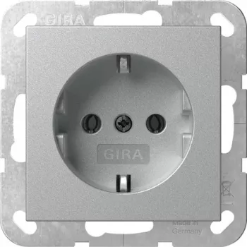 GIRA 418026 SCHUKO kontaktligzda System 55 iegremdējamā alumīnija