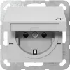 Gira System 55 SCHUKO kontaktligzda ar atlokāmu vāciņu, pelēka 4414015