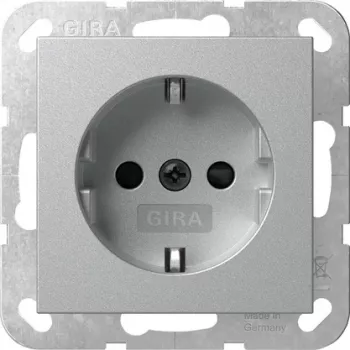 Gira SCHUKO kontaktligzda ar LED orientācijas apgaismojumu un aizsargvāciņu, tīri balta 475526