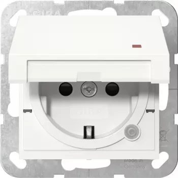 Gira System 55 Schuko kontaktligzda ar vadības LED, tīri balta 455227