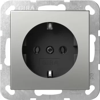 Gira SCHUKO kontaktligzda bez spīlēm nerūsējošais tērauds 4466600