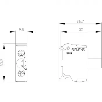 SIEMENS SIRIUS ACT LED modulis ar integrētu LED, 24V AC/DC, zaļš, skrūvju spaile 3SU14012BB401AA0