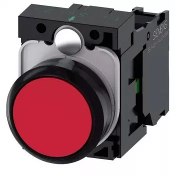 Siemens SIRIUS ACT 3SU1100-0AB20-1BA0 komplektēta spiedpoga, plastmasas, sarkana