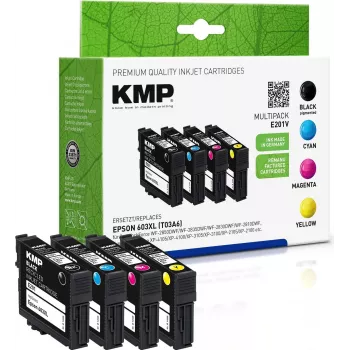 KMP MULTIPACK E201V - 4 gab. iepakojums - melna, dzeltena, ciāna, fuksīna - saderīga - tintes kasetne (Alternatīva: Epson 603XL) (1650,4005)