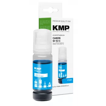 KMP PRINTTECHNIK zilās tintes uzpildes pudele Canon GI-53C (4673C001) 60 ml 1583,0003