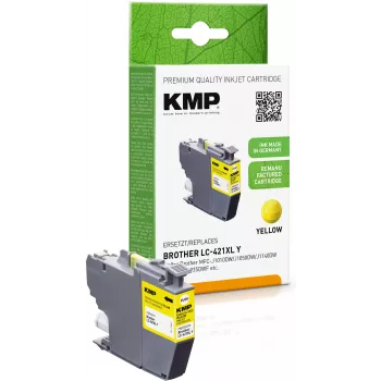 KMP pārstrādāta dzeltena tintes kasetne Brother MFC-J1010DW (LC421XLY, 500 lappuses, 7 ml) 1548,4009