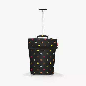 Reisenthel Trolley M Iepirkumu ratu soma, 43 L, poliesters, melna ar punktiem, 2 riteņi, teleskopisks rokturis (NT7009)