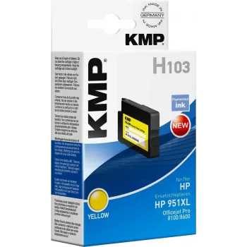 KMP H103 dzeltena saderīga tintes kasetne 30 ml (aizstāj HP 951XL) HP Officejet Pro 251dw, 276dw, 8100, 8600, 8610, 8620, 8630 1723,4009