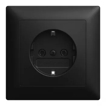 Busch-Jaeger BJ 20 EUJR-915 SCHUKO iegremdējamā kontaktligzda, pilna plāksne, bez izplešanās spīlēm, melna matēta 2CKA002011A6346
