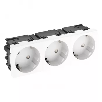 OBO BETTERMANN Connect 45 STD-D3SC RW3 3 virzienu Schuko kontaktligzda 33° tīri balta 6120503