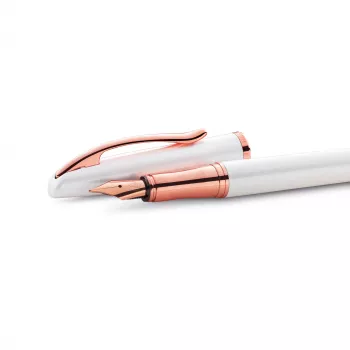 Pelikan Jazz Noble Elegance balts rakstāmpiederumu komplekts (pildspalva ar tinti un lodīšu pildspalva, vidējs uzgalis) 400197471