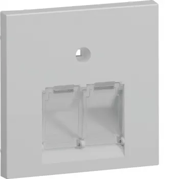 Hager GZUAE2A7035 centrālais pārsega panelis 2 UAE/RJ45 ligzdām, gaiši pelēks RAL 7035