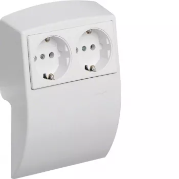 HAGER L22509010 Divkāršā kontaktligzda tīri balta (Kallysto)