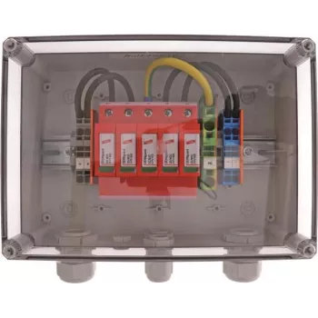 DEHN DCU 2 YPV 1100 2M 1S 2. tipa pārsprieguma aizsardzības ierīce fotoelementu sistēmām, 2 MPPT, 1 virkne uz MPPT, 1100 V DC, IP65 korpuss 900921