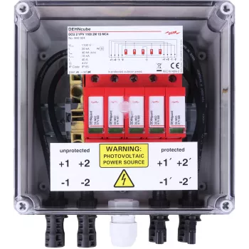 DEHN Ģeneratora savienojuma kārba Type 2 IP65 2 MPPT 1 virkne uz MPPT līdz 1100 V DC (900924)