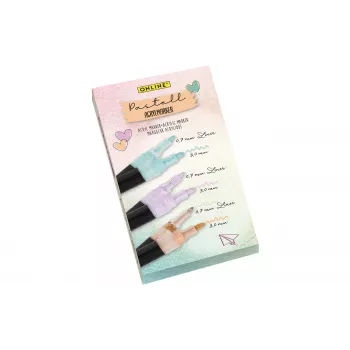 ONLINE Pastel Lettering akrila marķieru komplekts, 6 dažādas pasteļkrāsas, 0,7 mm + 3,0 mm uzgaļi 18519