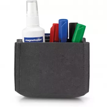 magnetoplan magnetoTray vidēja izmēra pelēks filca pildspalvu turētājs, magnētisks, izgatavots no 100% pārstrādātām PET pudelēm 1227701