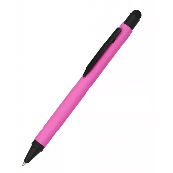 ONLINE SCHREIBGERÄTE ALU Stylus lodīšu pildspalva rozā ar zilu tinti, alumīnija korpuss, kapacitatīvais stylus, ievelkams, uzpildāms, 1 gab. (32117/3D)