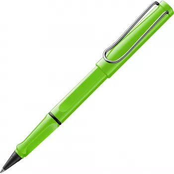 LAMY safari lodīšu pildspalva zaļa spīdīga ar ergonomisku satvērēju un metāla klipsi 1240192