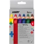 LAMY 3plus krāsainie zīmuļi, 6 gab. komplekts, ergonomiski trīsstūrveida, īpaši biezs, pret lūšanu izturīgs vads, dažādas krāsas 1222002