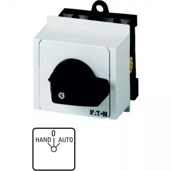 Eaton T0-3-15433/IVS 3-polų kumštelinis jungiklis, 20 A, 690 V AC, panelės montavimas, juodas/baltas 055467