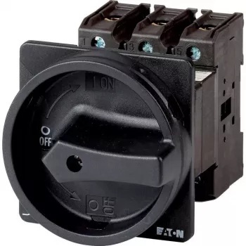 Eaton P3-100/V/SVB-sw galvenais slēdzis, 3 polu + N, 100 A, 690 V AC, IP65, melns rotējošais rokturis 064976