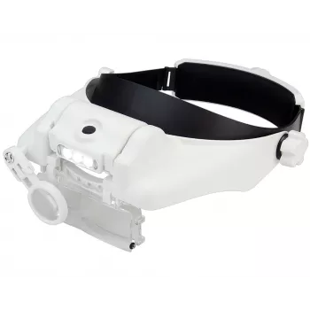 Donau Elektronik KBLP60 Premium LED galvas lentes lupa 1,5x-11,5x balta