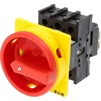 Eaton P1-25/EA/SVB 3 polu rotējošais galvenais slēdzis, 25 A, IP65, sarkans/dzeltens rokturis 041097