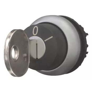 Eaton M22-WRS-MS2-A1 atslēgas vadības slēdža izpildmehānisms, 2 pozīcijas, fiksēts, 22,5 mm, metāla priekšējais gredzens, melns 111780