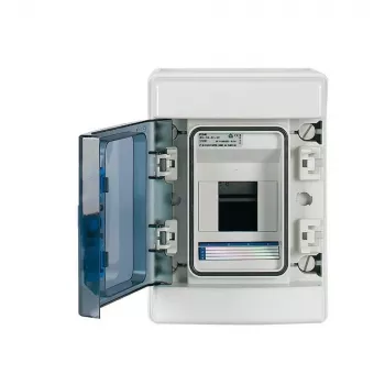 Eaton 174221 IKA-1/4-ST Virsmas montāžas mazais sadales skapis, 4 moduļi, 1 rinda, IP65, pelēks