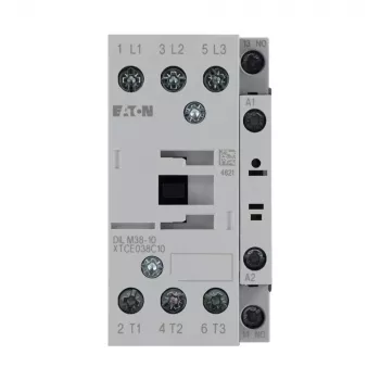 Eaton DILM38-10(RDC24) 3 polu jaudas kontaktors, 38 A AC-3, 24 V DC spole, 1 NO palīgkontakts 112442