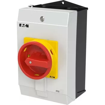 Eaton P1-25/I2/SVB/N 3-polīgs+N slēdža atdalītājs, 25 A, 690 V AC, IP65, sarkans/dzeltens 207298