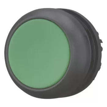 Eaton M22S-D-G spiedpogas izpildmehānisms, iedobts, momentāns, zaļa poga, melns plastmasas apmalis, 22,5 mm, IP66/IP67/IP69 216597