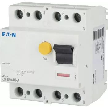 Eaton PXF-63/4/03-A Diferenciālās strāvas aizsardzības automāts (RCCB), 63 A, 4-poliem, 300 mA, A tipa 236804