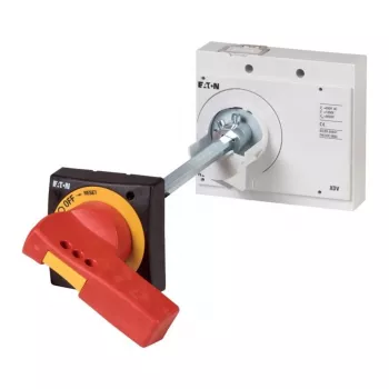 Eaton NZM3-XHBR rotācijas rokturis, sarkans/dzeltens, durvju montāža, aizslēdzams ar piekaramo atslēgu, IP66 266634