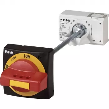 Eaton NZM1-XHBR rotējošais rokturis, melns/sarkans/dzeltens, IP66, 85x85 mm, NZM1/PN1/N(S)1 266632