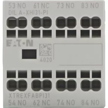 Eaton DILA-XHI31-PI palīgkontaktu bloks, 3NO+1NC, priekšējā montāža, skrūvju spailes, DILM7-DILM38 kontaktoriem un DILA relejiem 199318