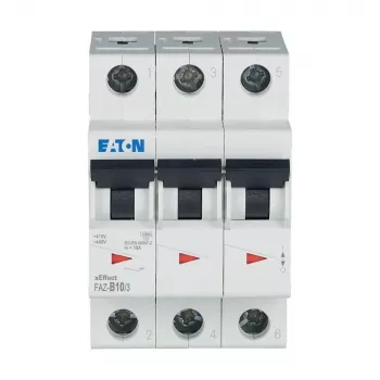 Eaton FAZ-B10/3 miniatūras automātiskais slēdzis B tips, 10 A, 3 polu, 10 kA 278843