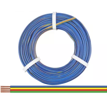 Donau Elektronik 418-50 Daudzserdeņu savītais kabelis 4 x 0,14 mm², zaļš/sarkans/dzeltens/zils, 50 m