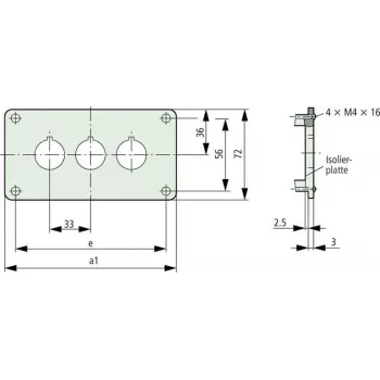 Eaton M22-E4 montāžas plate 4 vadības ierīcēm, antracīta 216545