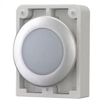 Eaton RMQ-Titan plakans apaļš indikatora luktura galviņa, balta lēca, hromēts ietvars, M30C-FL-W 183287