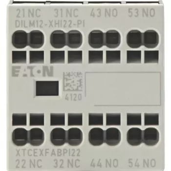 Eaton DILM12-XHI22 palīgkontaktu bloks, 2NO+2NC, priekšējā montāža, skrūvju spailes, DILM7-150 kontaktoriem 199458