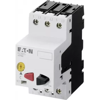 EATON PKZM01-6.3 Motoru aizsardzības automātslēdzis, 6,3 A, 3 polu, ar pogu, 2,2 kW pie 400 V 278483