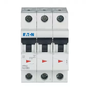 Eaton FAZ-C6/3 6 A 3-poligais C-raksturlīknes automātiskais slēdzis (MCB), 6 kA 278867