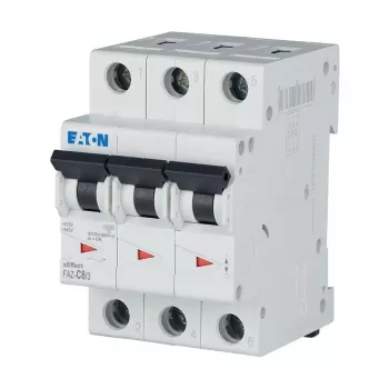 Eaton FAZ-C6/3 6 A 3-poligais C-raksturlīknes automātiskais slēdzis (MCB), 6 kA 278867
